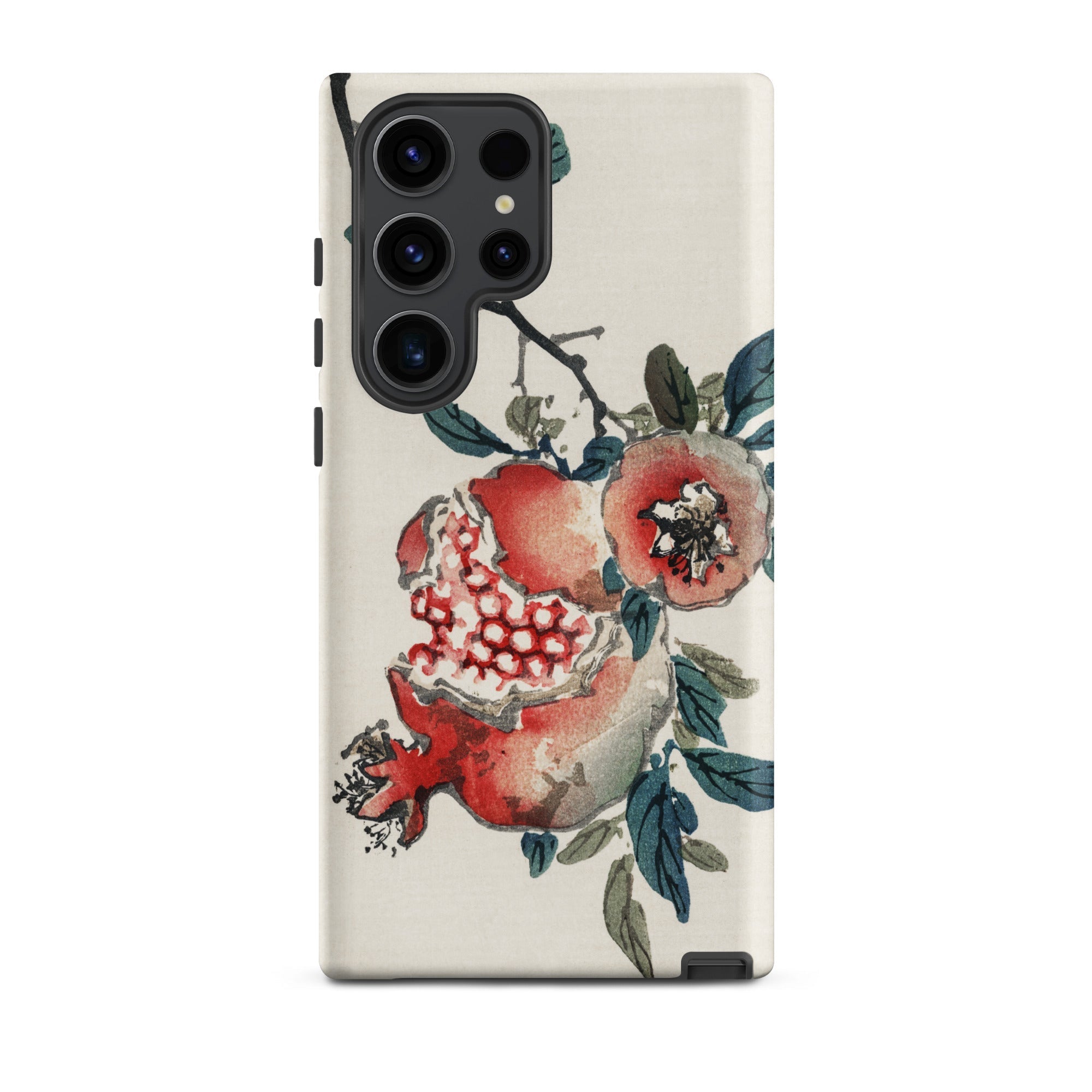 Pomegranate Kōno Bairei Kacho Ga Fruit Samsung Case, Galaxy S23 Ultra / Matte, Smartphone Case Pomegranate Foliage Design
