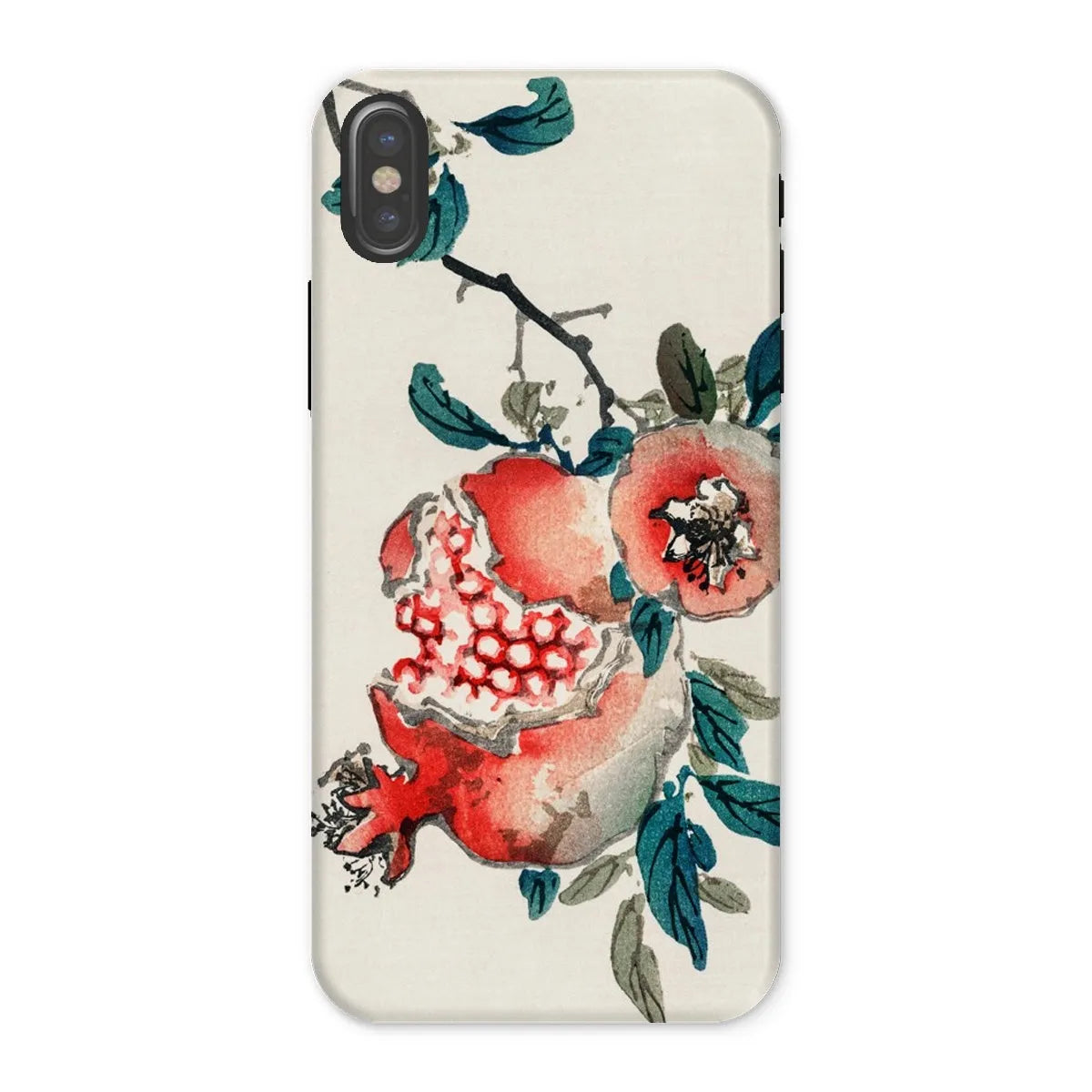 Pomegranate - Meiji Period Ukiyo-e Phone Case - Kōno Bairei - Iphone x / Matte - Mobile Phone Cases - Aesthetic Art