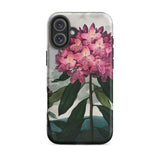 Pontic Rhododendron - Robert John Thornton Iphone Case, 16 Plus / Matte, Floral-patterned Phone Case