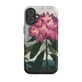 Pontic Rhododendron - Robert John Thornton Iphone Case, 16 Plus / Matte, Floral-patterned Phone Case