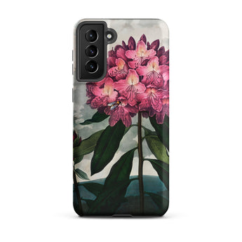 Pontic Rhododendron - Robert John Thornton Samsung Case, Galaxy S21 Plus / Matte, Smartphone Case Adorned Vibrant Floral Design Pink