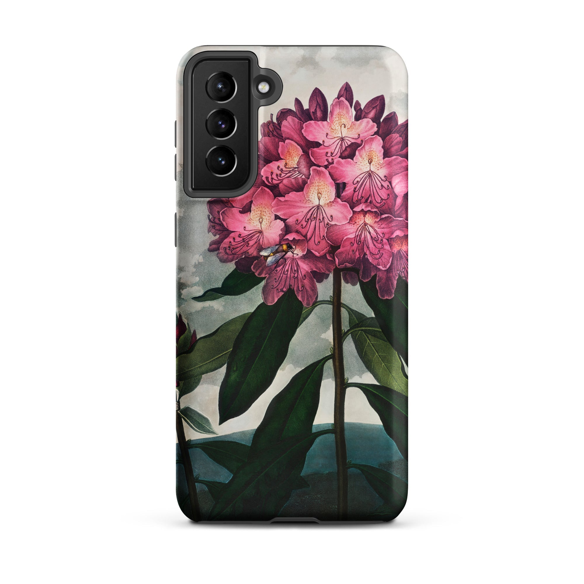 Pontic Rhododendron Robert John Thornton Samsung Case, Galaxy S21 Plus, Smartphone Case Adorned Vibrant Floral Design Pink Rhododendron