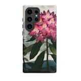 Pontic Rhododendron - Robert John Thornton Samsung Case, Galaxy S24 Ultra / Matte, Smartphone Case Vibrant Pink Rhododendron Flower Design