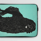 Poodle - Moriz Jung Lithograph Dog Art Laptop Sleeve, Laptop Sleeve Black Silhouette Design Person Long Hair