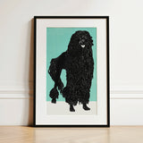 Poodle - Moriz Jung Vintage Graphic Dog Art Print / Canvas, 12x18’’ / 31x46cm / Black Frame / Matboard, Posters Prints & Visual Artwork,