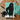 Black Poodle Illustration Turquoise Background Printed Cardstock Moriz Jung, Canine Charisma Explosion, Vintage Graphic Dog