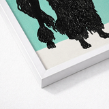 Black Poodle Silhouette Art Print White Frame Moriz Jung, Canine Charisma Explosion, Vintage Graphic Dog