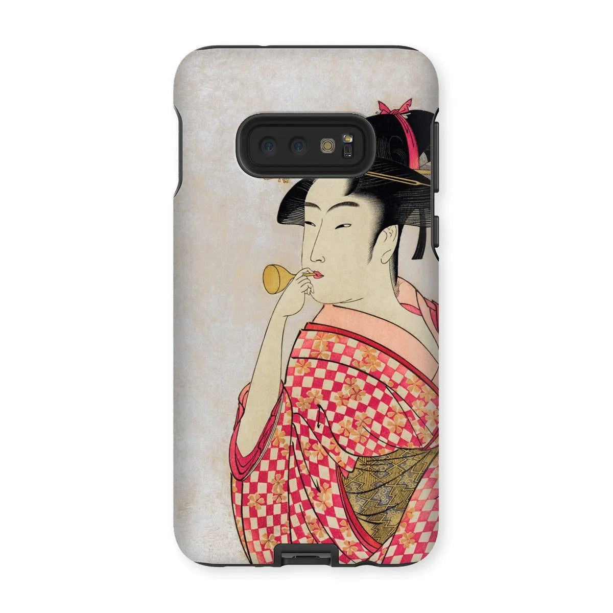 Poppen o Fuku Musume - Ukiyo-e Art Phone Case - Utamaro - Samsung Galaxy S10e / Matte - Mobile Phone Cases - Aesthetic