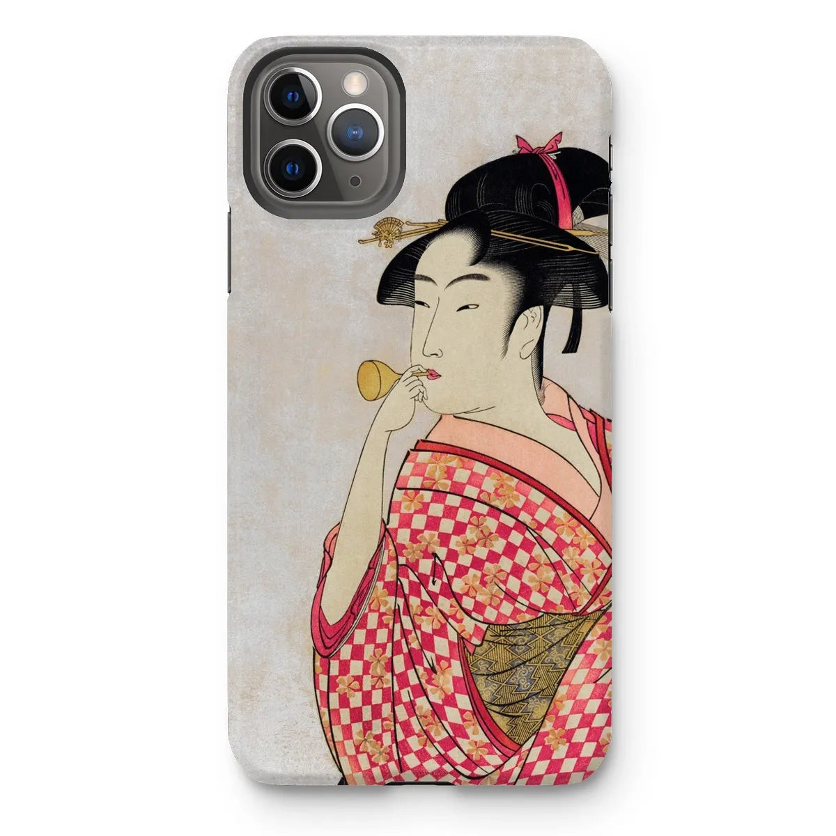 Poppen o Fuku Musume - Ukiyo-e Art Phone Case - Utamaro - Iphone 11 Pro Max / Matte - Mobile Phone Cases - Aesthetic Art