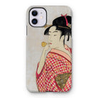 Poppen o Fuku Musume - Utamaro Ukiyo-e Iphone Case, 11 / Matte, Iphone Case Traditional Japanese Ukiyo-e Print Geisha Whistle
