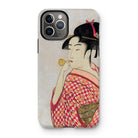 Poppen o Fuku Musume - Utamaro Ukiyo-e Iphone Case, 11 Pro / Matte, Iphone Case Japanese Ukiyo-e Print Geisha Whistle