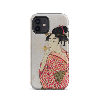 Poppen o Fuku Musume - Utamaro Ukiyo-e Iphone Case, 12 / Matte, Phone Case Japanese Art