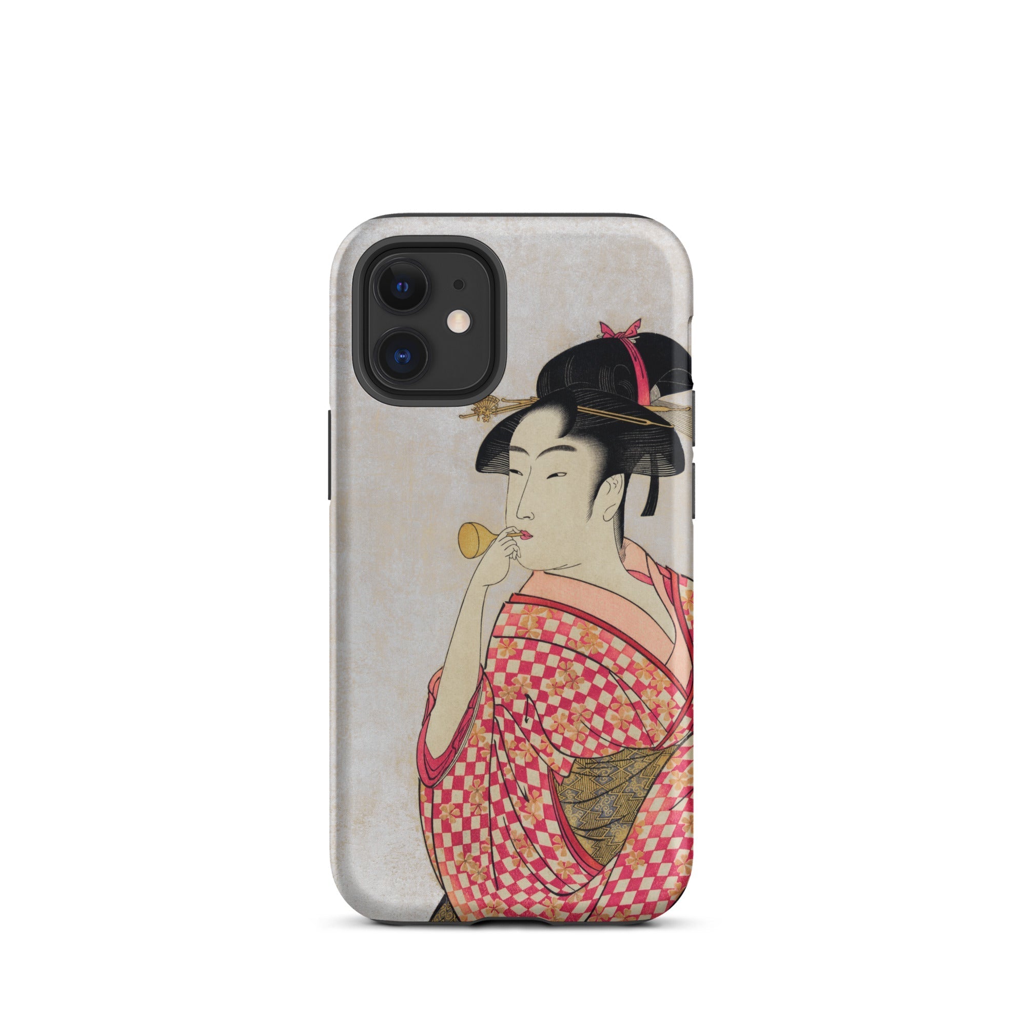 Poppen o Fuku Musume Utamaro Ukiyo e Iphone Case, 12 Mini / Matte, Phone Case Japanese Art