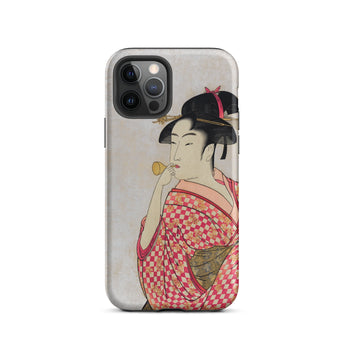 Poppen o Fuku Musume - Utamaro Ukiyo-e Iphone Case, 12 Pro / Matte, Phone Case Geisha Design