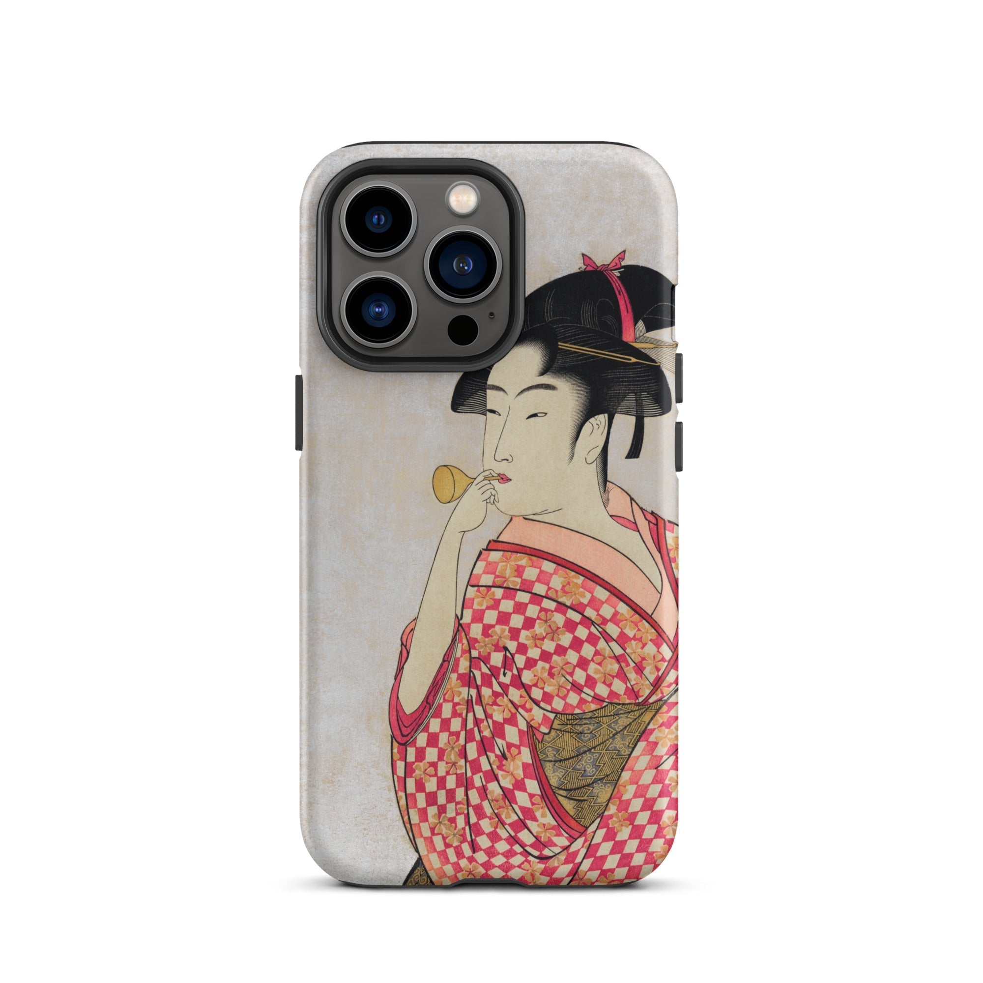 Poppen o Fuku Musume Utamaro Ukiyo e Iphone Case, 13 Pro / Matte, Phone Case Japanese Art