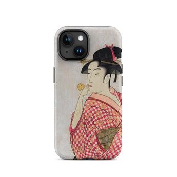 Poppen o Fuku Musume - Utamaro Ukiyo-e Iphone Case, 15 / Matte, Iphone Case Japanese Art