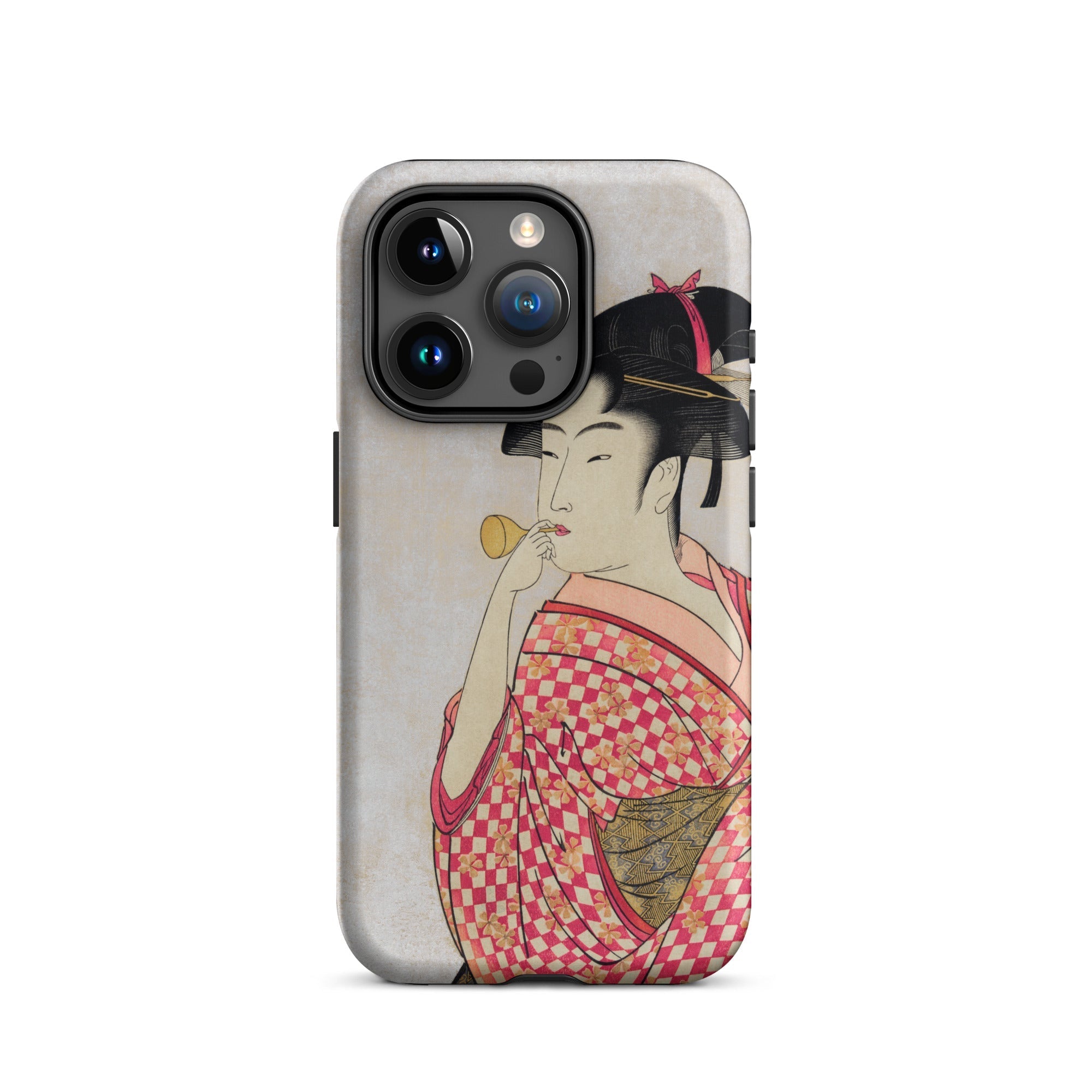 Poppen o Fuku Musume Utamaro Ukiyo e Iphone Case, 15 Pro / Matte, Iphone Case Geisha Design