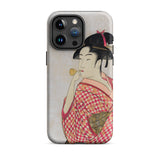 Poppen o Fuku Musume - Utamaro Ukiyo-e Iphone Case, 15 Pro Max / Matte, Phone Case Japanese Art