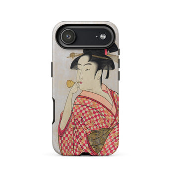 Poppen o Fuku Musume - Utamaro Ukiyo-e Iphone Case 17 Air / Matte Google Pixel 7 Pro Phone Case Japanese Art Utamaro Kitagawa, Poppen Fuku,