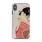 Poppen o Fuku Musume - Utamaro Ukiyo-e Iphone Case, Xs Max / Matte, Phone Case Traditional Japanese Ukiyo-e Style Painting Geisha