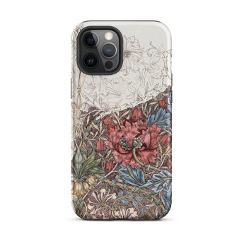 Poppies & Honeysuckle - William Morris Iphone Case, 12 Pro Max / Matte, Floral Patterned Phone Case
