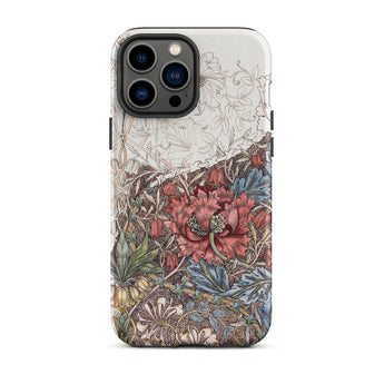 Poppies & Honeysuckle - William Morris Iphone Case, 13 Pro Max / Matte, Floral Patterned Phone Case