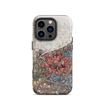 Poppies & Honeysuckle - William Morris Iphone Case, 14 Pro / Matte, Floral Patterned Phone Case