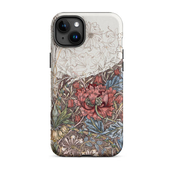 Poppies & Honeysuckle - William Morris Iphone Case, 15 Plus / Matte, Floral Patterned Phone Case