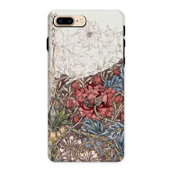 Poppies & Honeysuckle - William Morris Iphone Case, 8 Plus / Matte, Floral Patterned Phone Case