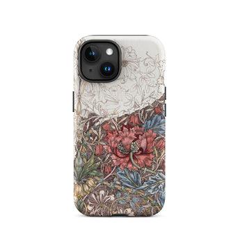 Poppies & Honeysuckle - William Morris Phone Case Iphone 15 / Matte Floral Patterned Phone Case William Morris Floral, Iphone Case,