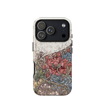 Poppies & Honeysuckle - William Morris Phone Case Iphone 17 Pro / Matte Iphone 12 Pro Max Case Floral Design White William Morris Floral,