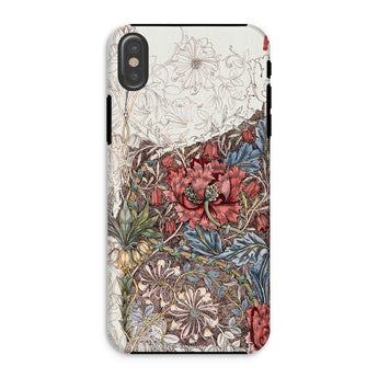 Poppies & Honeysuckle - William Morris Phone Case Iphone Xs / Matte Floral Patterned Phone Case William Morris Floral, Iphone Case,