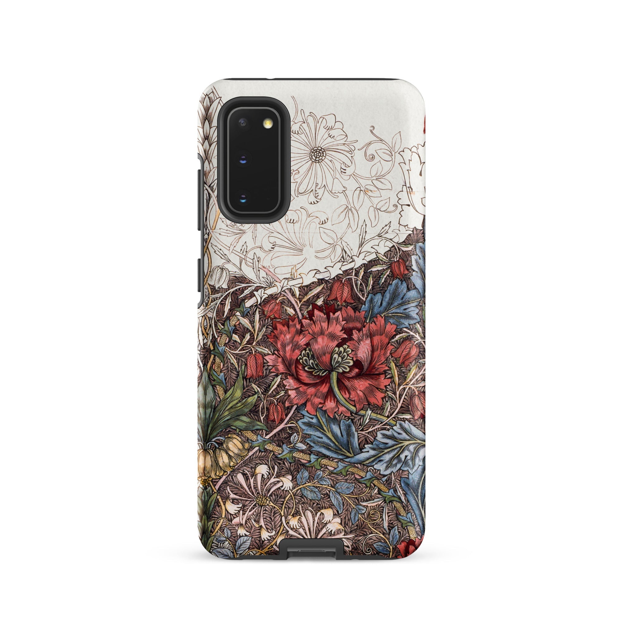 Poppies & Honeysuckle William Morris Samsung Case, Galaxy S20 / Matte, Smartphone Case Floral Design