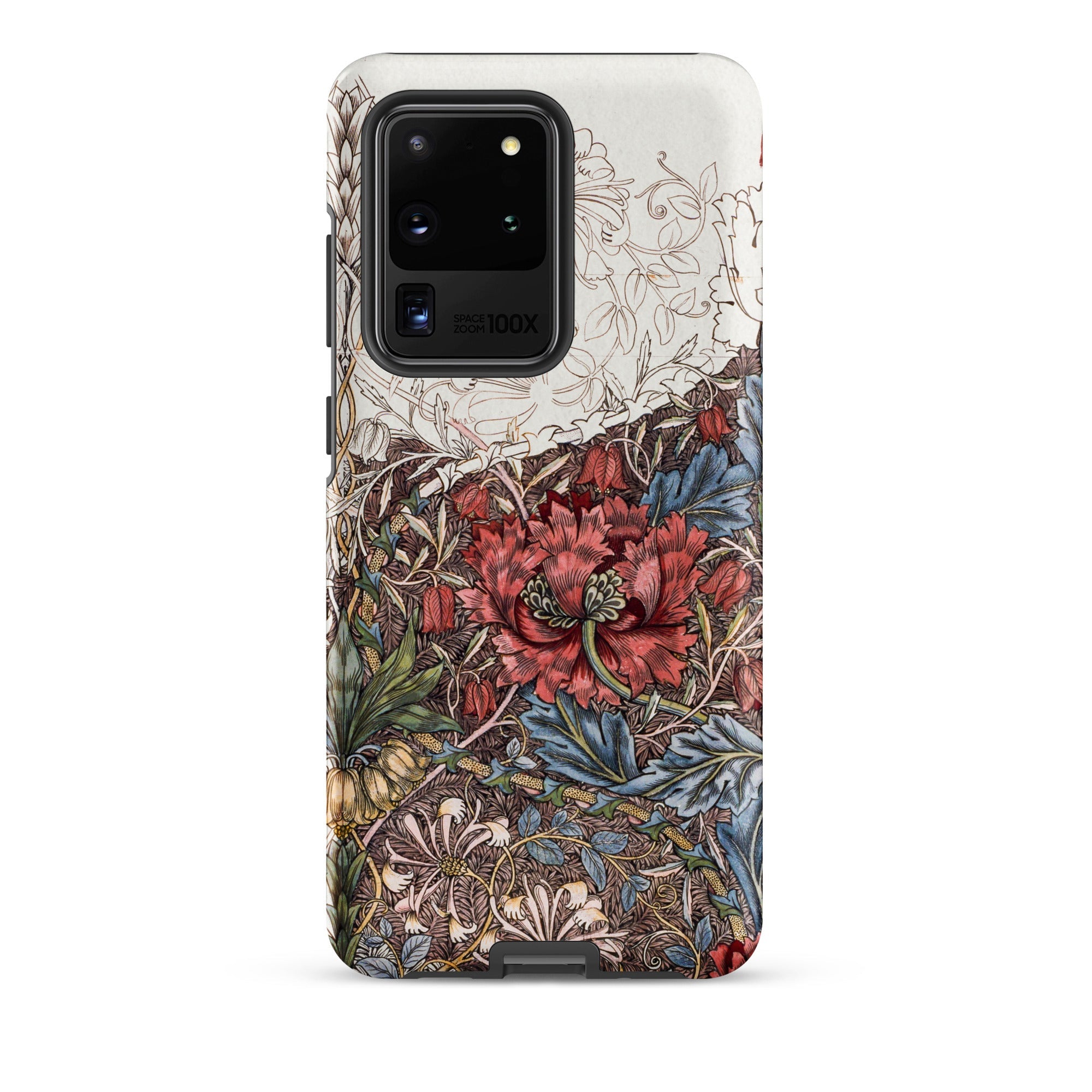 Poppies & Honeysuckle William Morris Samsung Case, Galaxy S20 Ultra / Matte, Smartphone Floral Patterned Protective Case