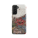 Poppies & Honeysuckle - William Morris Samsung Case, Galaxy S21 / Matte, Phone Case Floral Design Partial Black White Line