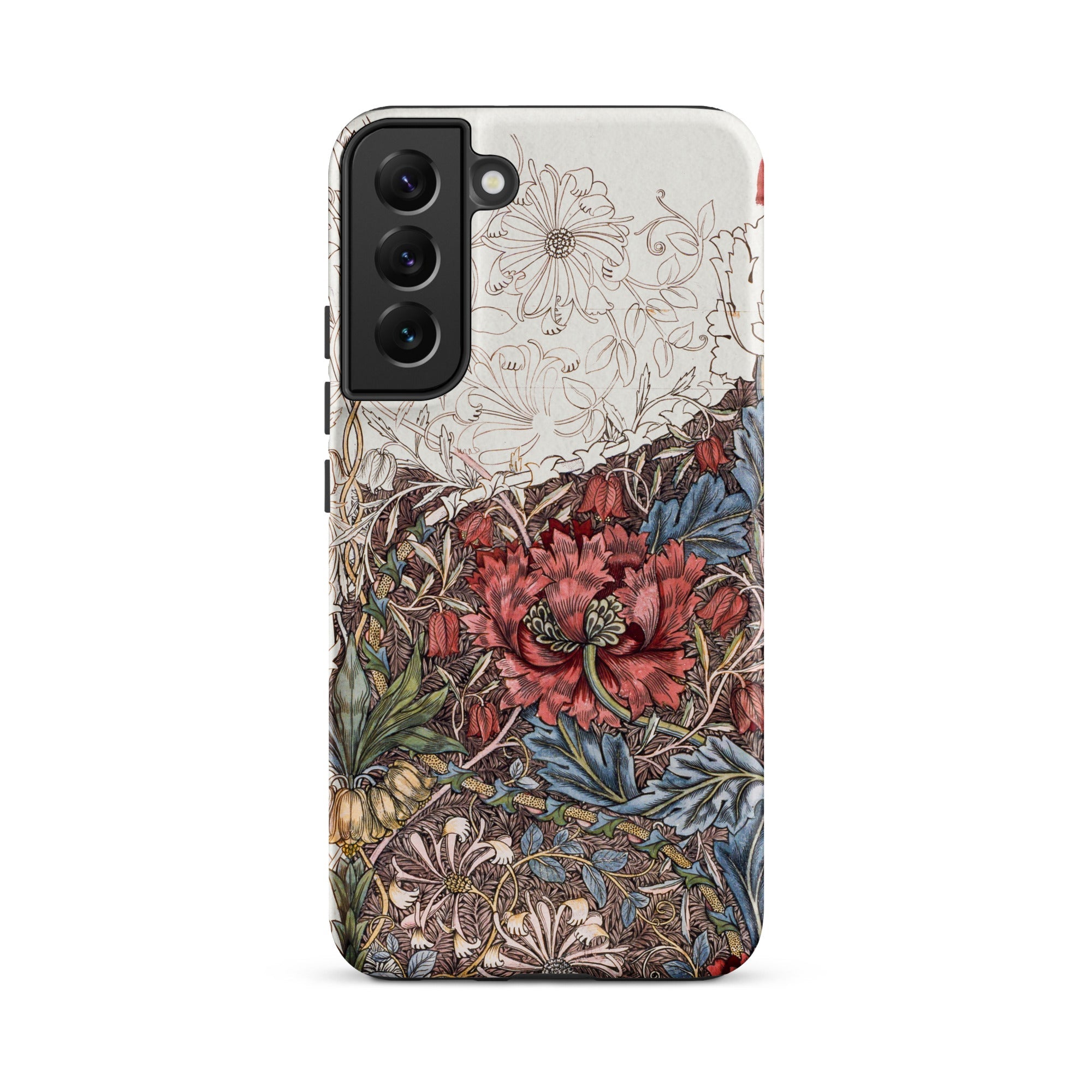 Poppies & Honeysuckle William Morris Samsung Case, Galaxy S22 Plus / Matte, Smartphone Case Ornate Floral Pattern