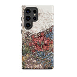 Poppies & Honeysuckle - William Morris Samsung Case, Galaxy S24 Ultra / Matte, White Smartphone Case Two-part Floral Design Section Outlined