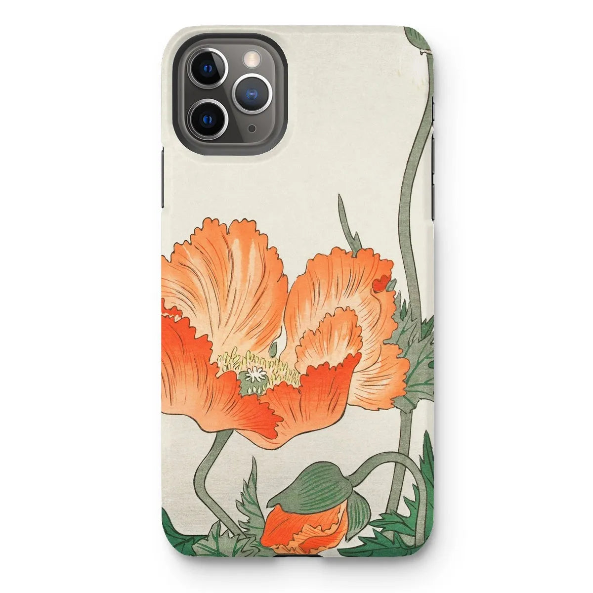 Poppies - Japanese Shin-hanga Art Phone Case - Ohara Koson - Iphone 11 Pro Max / Matte - Mobile Phone Cases - Aesthetic