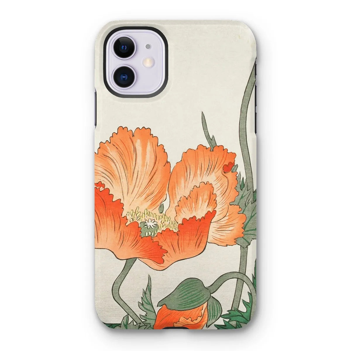 Poppies - Japanese Shin-hanga Art Phone Case - Ohara Koson - Iphone 11 / Matte - Mobile Phone Cases - Aesthetic Art