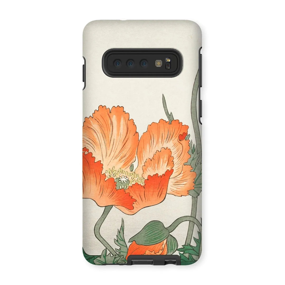 Poppies - Japanese Shin-hanga Art Phone Case - Ohara Koson - Samsung Galaxy S10 / Matte - Mobile Phone Cases
