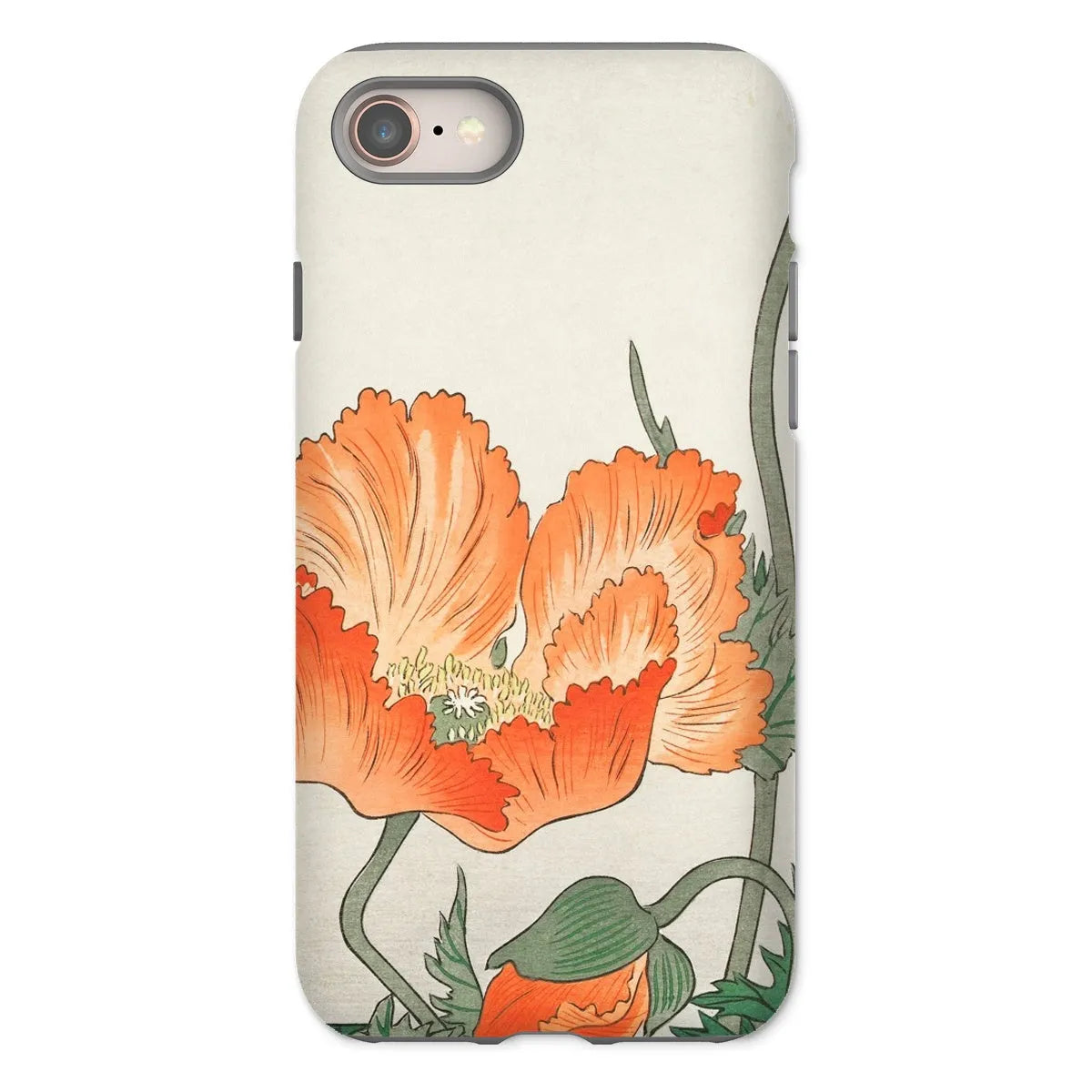 Poppies - Japanese Shin-hanga Art Phone Case - Ohara Koson - Iphone 8 / Matte - Mobile Phone Cases - Aesthetic Art