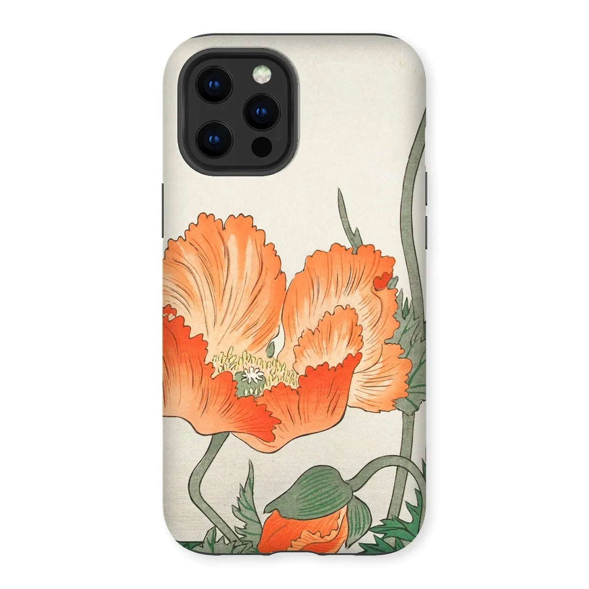 Poppies - Japanese Shin-hanga Art Phone Case - Ohara Koson - Iphone 12 Pro Max / Matte - Mobile Phone Cases - Aesthetic