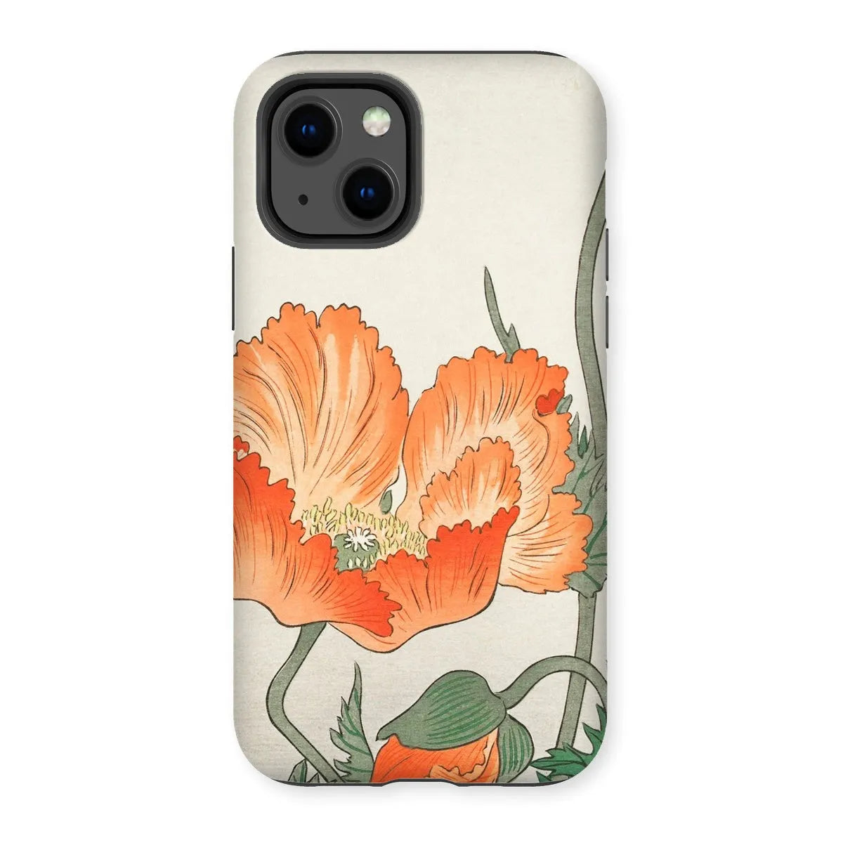 Poppies - Japanese Shin-hanga Art Phone Case - Ohara Koson - Iphone 13 / Matte - Mobile Phone Cases - Aesthetic Art
