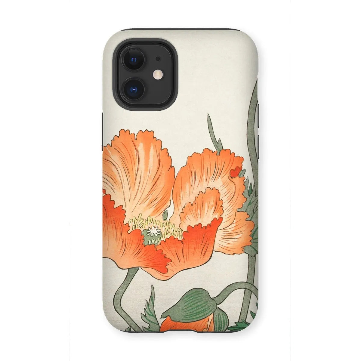 Poppies - Japanese Shin-hanga Art Phone Case - Ohara Koson - Iphone 12 Mini / Matte - Mobile Phone Cases - Aesthetic Art