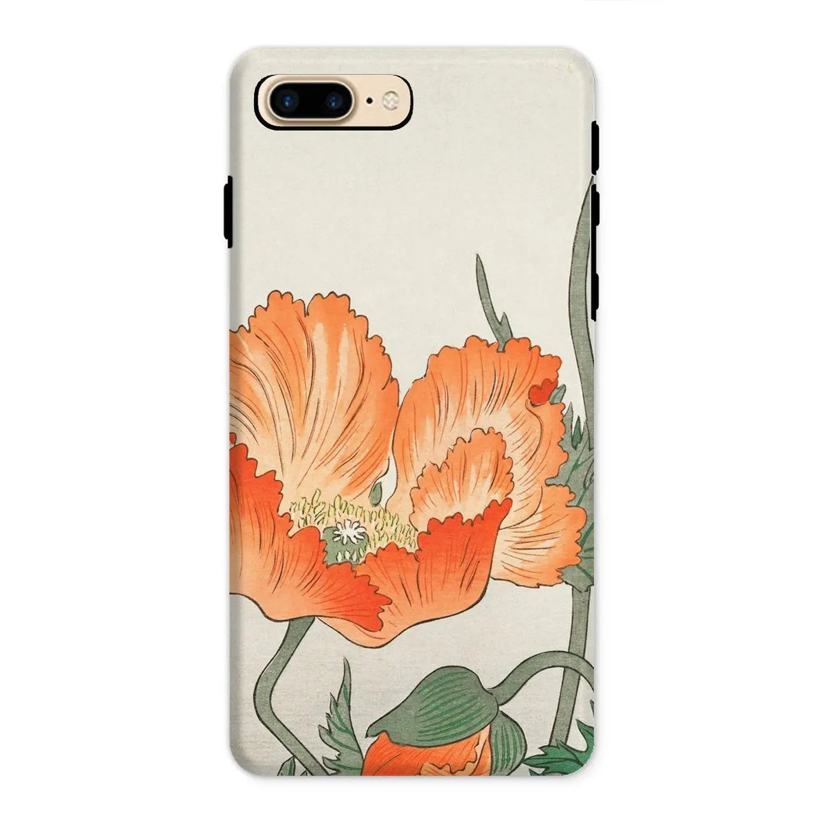 Poppies - Japanese Shin-hanga Art Phone Case - Ohara Koson - Iphone 8 Plus / Matte - Mobile Phone Cases - Aesthetic Art