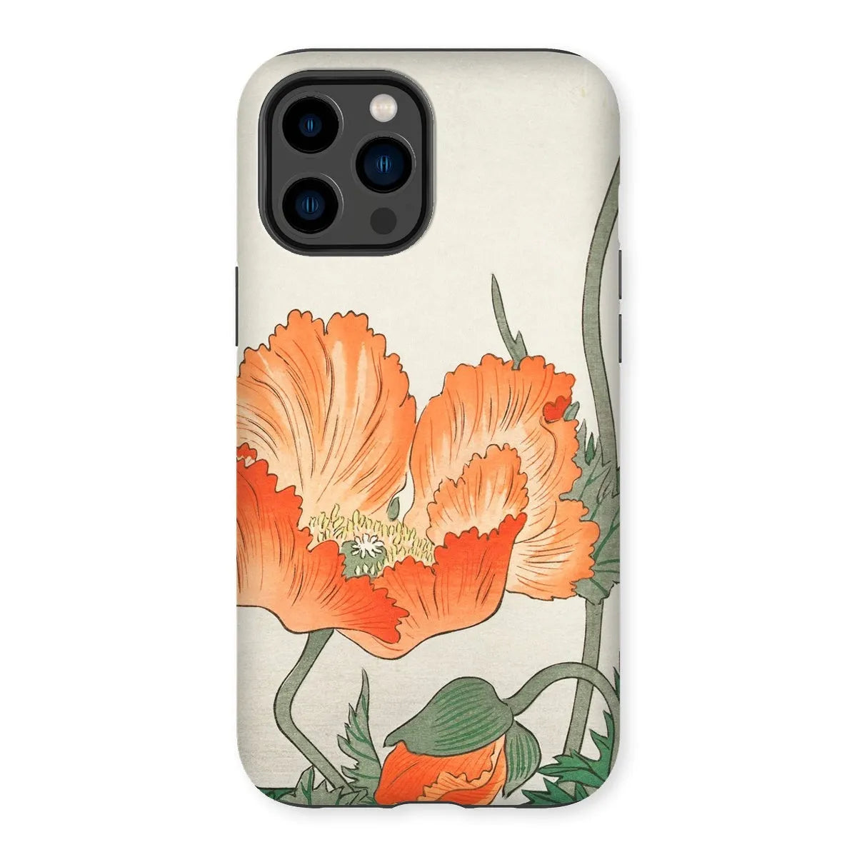 Poppies - Japanese Shin-hanga Art Phone Case - Ohara Koson - Iphone 14 Pro Max / Matte - Mobile Phone Cases - Aesthetic