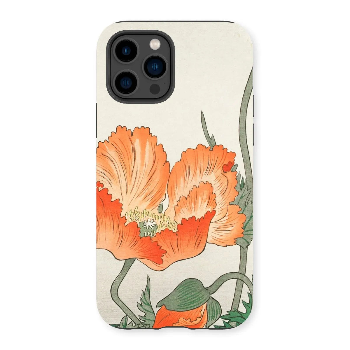 Poppies - Japanese Shin-hanga Art Phone Case - Ohara Koson - Iphone 14 Pro / Matte - Mobile Phone Cases - Aesthetic Art