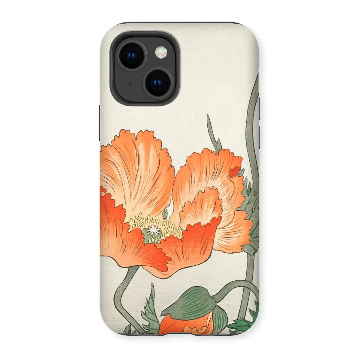 Poppies - Japanese Shin-hanga Art Phone Case - Ohara Koson - Iphone 14 / Matte - Mobile Phone Cases - Aesthetic Art