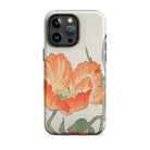 Poppies Ohara Koson Shin Hanga Iphone Case, 15 Pro Max / Matte, Floral Patterned Phone Case