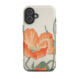 Poppies - Ohara Koson Shin-hanga Iphone Case, 16 Plus / Matte, Floral-patterned Phone Case